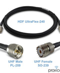 Ultra Flexible 6 Foot PL259 Male To SO239 Female Coax Extension Cable For CB UHF VHF Shortwave HAM Radios And Antennas
