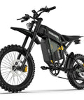 Powerful 7000W Peak Electric Dirt Bike For Adults With 60V 30Ah Battery Off Road Beast, 17 inch tires, shown from side angle
