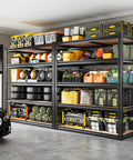 Beefy 5-Tier Garage Shelving Unit, 72-Inch Tall, Adjustable Steel Racks With 2,200 Lb Total Capacity, Anti-Sag Design For Garage, Workshop, And Warehouse, Heavy Duty Storage That Keeps Your Gear Sorted with tools and bins
