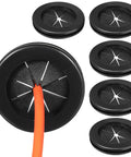 Six Pack Rubber Wire Grommet Kit With Dual Sided Design For Wear Resistant Organized Cable Management And Easy Desk Hole Covers For Home Office Wire Protection And Cord Management, black rubber cable hole covers