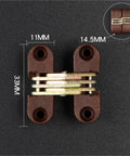 0 To 180 Degree Cross Hinge Plastic Folding Barrel Invisible Hinge 6 Pieces Brown for cabinets, boxes, small furniture projects