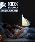Portable No Drill Blackout Window Cover With Strong Magnets For Bedroom And RV 45x58 Inches Light Blocking Curtain with sleeping family