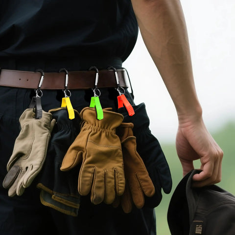 16 Pieces Glove Clips For Work, Handy Glove Holder Clips For Construction Gear holding gloves on belt, quick access.