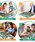 Families and individuals enjoying 300 Piece Jigsaw Puzzle For Adults Colorful Hot Air Balloon Town Interlocking Pieces No Dust Backside Lettering 20.5x15 Inches Perfect Family Game Night Gift For All Ages Chill Vibe in various settings.