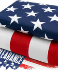 Folded Heavy Duty Outdoor US Flag 3x5 Ft With Embroidered Stars Reinforced Material UV Protection Sewn Stripes Brass Grommets