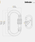 Beefy Locking Screwgate Carabiner 25kN Heavy Duty For Climbing Rappelling CE Certified Carbon Steel Midnight Black Size 4.21 x 2.24 Inch diagram