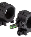 Two Piece Picatinny Scope Rings With Anti Cant Indicator For Leveling And Precision Shooting Flat Top Rings With Six Hole Design And One Half Inch Lock Nuts For Tight Rock Solid Rail Mount featuring 6061 aluminum construction