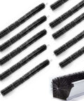 10 black brushes of 5 Inch Gutter Brush Guard Kit For DIY No Tools 10 Pack 32 Ft Leaf Guard To Stop Clogs Fits K Style Gutters 4.33 Inch Diameter Durable Weatherproof Build