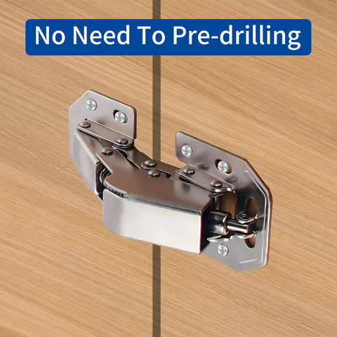 Hidden Soft Close Surface Mount 90 Degree Spring Hinges For Frameless Cabinets installed on wood cabinet, no drill