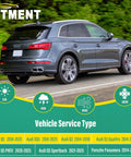 Audi Q5 SUV driving on road highlighting Audi Windshield Wiper Blades Replacement Set Of 3 for various models and years.