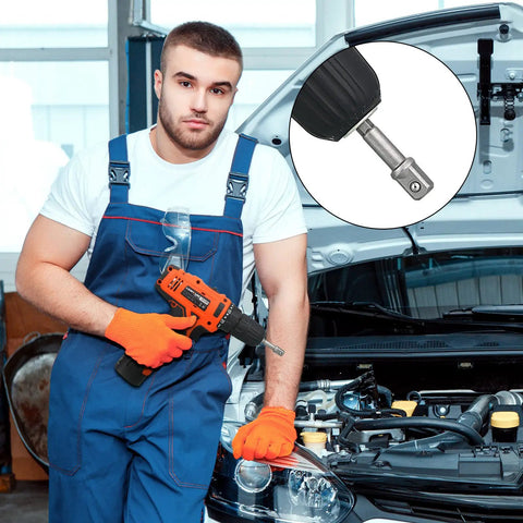 Mechanic using drill with 20 Piece 3/8 Inch Impact Socket Adapter Set With Square Bit Adapters For Drills And Extensions