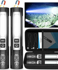 Rechargeable High Lumens Tactical Flashlight With 8 Modes, Compact Pocket Magnetic Light set, USB cables, and carry case.