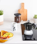 Induction Moka Pot That Just Works On Any Hob 4 Cup Espresso Maker 5.7 Oz Black Aluminum Upper With Stainless Steel Boiler Easy Brews