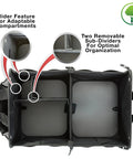Heavy Duty Trunk Organizer For Cars, SUVs And Trucks With Adjustable Compartments, Collapsible Design, and dividers shown