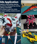 78 Piece Gundam Model Tools Kit For Building And Repairing Plastic Models with miniature models and essential tools displayed