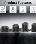 Self Lubricating POM Flanged Sleeve Bearings 12mm ID 14mm OD 15mm Length 4 Pc Pack Black Oilless Bushings, feature icons