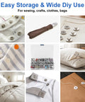 9.5mm Metal Snap Button Kit Set For Sewing And DIY Fashion Projects; various views of snaps installed on fabrics and garments