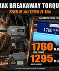 Pro Grade Heavy Duty 1/2 Inch Cordless Impact Wrench With Brushless Motor And 1760Nm Torque in action removing rusty fasteners.
