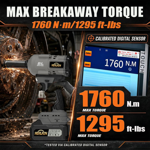 Pro Grade Heavy Duty 1/2 Inch Cordless Impact Wrench With Brushless Motor And 1760Nm Torque in action removing rusty fasteners.