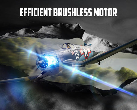 Brushless 4CH RC Plane F4U Corsair Stunt Model 500mm Wingspan With Gyro Stabilization RTF flying under text.
