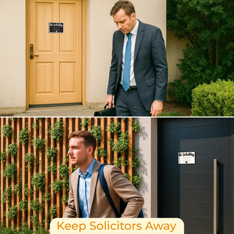 No Soliciting Sign For Home And Office Do Not Knock Or Ring Doorbell Sign For Front Door Hanging Wooden Sign Small Yet Bold