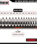 8 Piece Metric And SAE Socket Organizer Tray Set Black And Green Socket Holders For Standard And Deep Sockets Stores 176 Sockets With High Visibility Markings And Vertical Peg Board Design on display