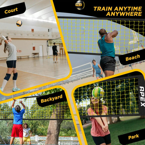 Volleyball Training Net For Pro Level Practice 12 Foot Wide Portable Net With Adjustable Height used in various locations