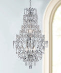 Crystal Raindrop Pendant Chandelier With Adjustable Chain For Dining Room Living Room Bedroom Bath, Modern Glass Crystal Light Fixture