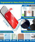 8 sets of hook-and-loop adhesive strips, 1.2 x 3.2 in, high-bond, heat-resistant and waterproof for indoor/outdoor mounting on metal, glass, tile, and wood