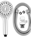 High Pressure Handheld Shower Head With Built In Power Jet And Multiple Spray Settings For Deep Cleaning And Quick Rinses In Chrome Finish