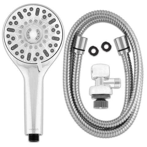 High Pressure Handheld Shower Head With Built In Power Jet And Multiple Spray Settings For Deep Cleaning And Quick Rinses In Chrome Finish