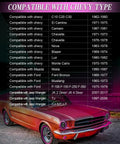 1960s Ford Mustang with compatible vehicles list for 7 Inch LED Headlights With Pink Purple Halo Ring, Hi Lo Beam, DRL And Amber Turn Signal
