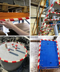 Wall Edge Corner Guards 196.9 Inch Long Red and White Self Adhesive Foam Protector used on shelves and equipment