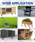 8 Inch Pneumatic Swivel Caster Wheels With Zinc Top Plate And 360 Degree Rotation For Cart Dolly Trolley Workbench And Wagon shown in various applications