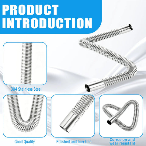 39.3 Inch Stainless Steel Exhaust Hose 1 Inch Flexible Pipe Kit displayed with quality features and details.