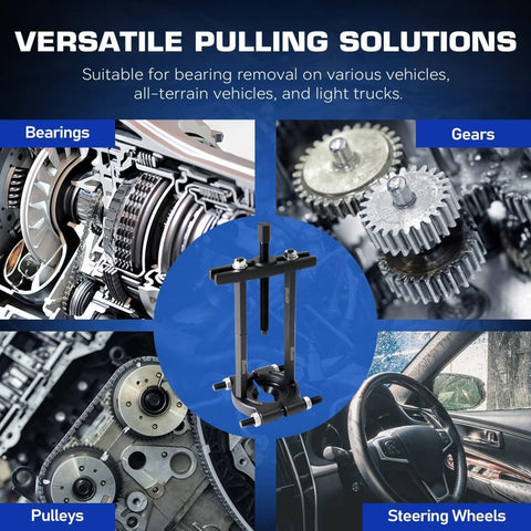 Image showing 12 Piece Bearing Puller Set Workhorse Pro 5 Ton Capacity With 2 Inch And 3 Inch Bearing Separator Jaws in use.