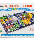 Electronics Exploration Kit With Over 200 STEM Projects box showing snap modules and circuit board on the packaging for kids 8 and up.