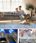 Family relaxing at home with Flame Sensor Replacement 2 Pack For Gas Furnaces Three Point Eight Inch Probe visible below