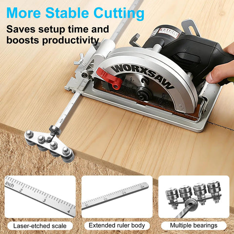 Get Straight Shots Without The Sweat With This Heavy Duty Circular Saw Guide Rail Boasting A 24 Inch Adjustable Rip Track on wood.