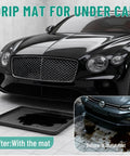 Heavy Duty Silicone Oil Drip Mat For Under Car 27x27 Inch Non Slip Oil Spill Tray shown under parked car in garage