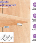 48 Pack Beefy Stainless Steel Shelf Support Pins With Spoon Shape Design For Cabinet And Bookshelf Upgrades shown on wood panel.