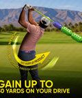 Golfer using Whip Shaft Tempo Golf Trainer With Flexible Shaft For Tempo Swing Training And Speed Boost on lush course