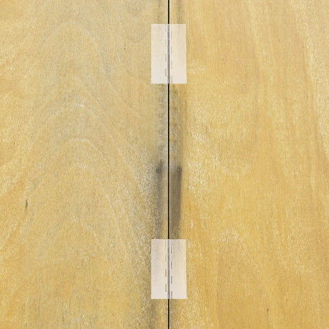 5 Pack Self Adhesive Continuous Cabinet Door Hinges for Doors and Piano Lids, Smooth Operation, shown on a wooden cabinet