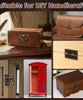 DIY crafts using 6 Piece Antique Bronze Latch And Hinges Set With Screws For Jewelry Boxes And Small Cabinets shown with various cases