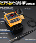 Cordless Soldering Iron Kit With 90W Digital LED Display Compatible With 20V 60V Flex Batteries, showing digital display and soldering tip.