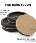 Heavy Duty Felt Furniture Sliders For Hardwood Floors Premium Floor Savers To Move Big Gear Without A Sweat Smooth Glide Movement Pads with black foam and beige felt.