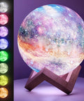 Galaxy Moon Lamp With Multi Color Glow, Touch Or Remote Control, Wood Stand, Lit Galaxy Night Light For Kids And Teens