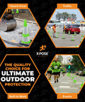 36 Inch Lime Green Traffic Cone With Dual 6 Inch And 4 Inch Reflective Collar Four Pack Heavy Duty PVC Safety Cone in use