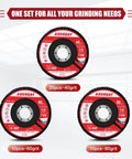 40 Pack 4-1/2 Inch Ceramic Flap Discs for Angle Grinder, Type 29, 40 60 80 Grit Set displayed with packaging details