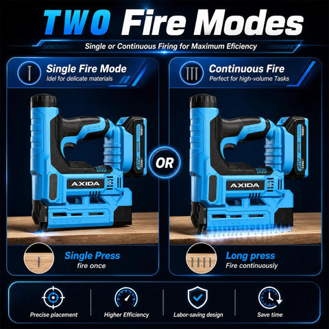 Pro Grade 18 Gauge Cordless Brad Nailer 21V with dual fire modes for precision and efficiency in carpentry tasks